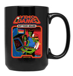 Video Games Rot Your Brains Black Coffee Mug, Gift Coffee Mug