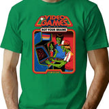Video Games Rot Your Brains Premium Heavyweight Cotton T-Shirt - Green