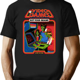 Video Games Rot Your Brains T-Shirt for Men & Women, T-Shirts Graphic Tee - Black