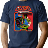 Video Games Rot Your Brains T-Shirt for Men & Women, T-Shirts Graphic Tee - Navy