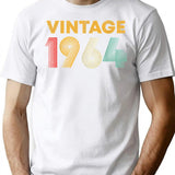 Vintage 1964 58Th Birthday Gift Men Women 58 Years Old T-Shirt for Men & Women, T-Shirts Graphic Tee - White