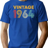 Vintage 1964 58Th Birthday Gift Men Women 58 Years Old T-Shirt for Men & Women, T-Shirts Graphic Tee - Blue