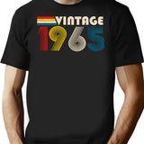 Vintage 1965 60Th Birthday Gift Distressed Design Funny (2) T-Shirt for Men & Women, T-Shirts Graphic Tee - Black