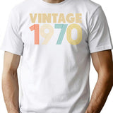 Vintage 1970 - 48Th Birthday T-Shirt for Men & Women, T-Shirts Graphic Tee - White