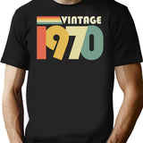 Vintage 1970 54Th Birthday Gift V2 T-Shirt for Men & Women, T-Shirts Graphic Tee - Black