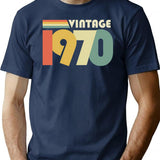 Vintage 1970 54Th Birthday Gift V2 T-Shirt for Men & Women, T-Shirts Graphic Tee - Navy