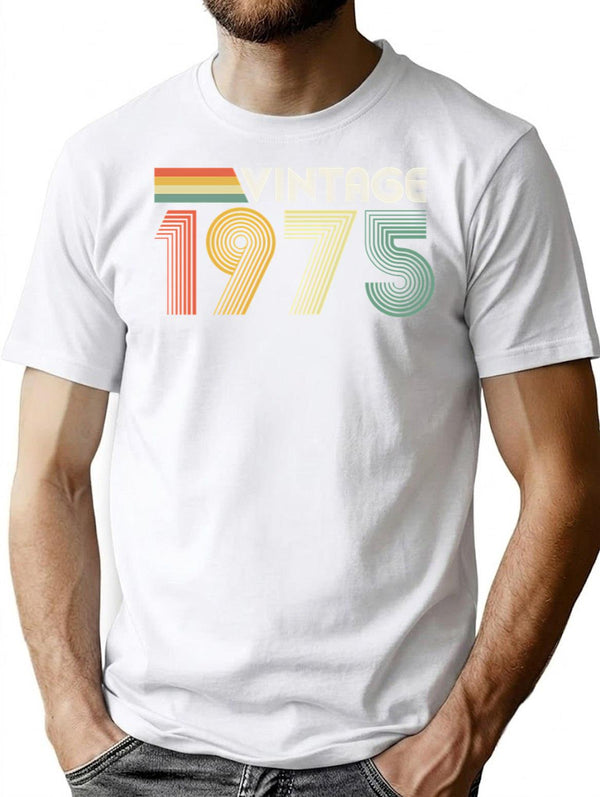 Vintage 1975 50Th Birthday Gift T-Shirt for Men & Women, T-Shirts Graphic Tee - White