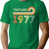 Vintage 1977 45Th Birthday - Born In 1977 T-Shirt for Men & Women, T-Shirts Graphic Tee - Green