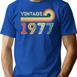Vintage 1977 45Th Birthday - Born In 1977 T-Shirt for Men & Women, T-Shirts Graphic Tee - Blue