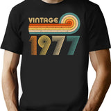 Vintage 1977 T-Shirt for Men & Women, T-Shirts Graphic Tee - Black