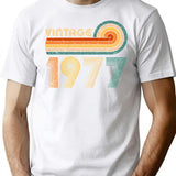 Vintage 1977 T-Shirt for Men & Women, T-Shirts Graphic Tee - White