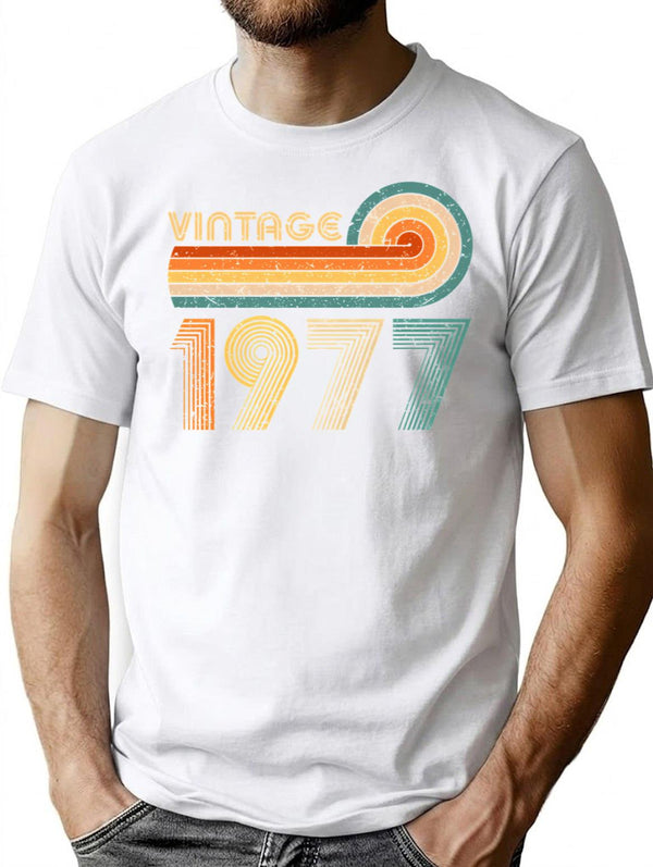Vintage 1977 T-Shirt for Men & Women, T-Shirts Graphic Tee - White