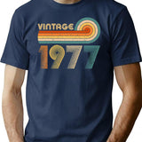 Vintage 1977 T-Shirt for Men & Women, T-Shirts Graphic Tee - Navy