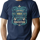 Vintage 1983 Limited Edition Original Parts 39Th Birthday Classic T-Shirt for Men & Women, T-Shirts Graphic Tee - Navy