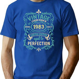 Vintage 1983 Limited Edition Original Parts 39Th Birthday Classic T-Shirt for Men & Women, T-Shirts Graphic Tee - Blue