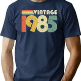 Vintage 1985 40Th Birthday Gift Distressed Design T-Shirt for Men & Women, T-Shirts Graphic Tee - Navy