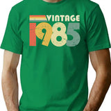 Vintage 1985 40Th Birthday Gift Distressed Design T-Shirt for Men & Women, T-Shirts Graphic Tee - Green