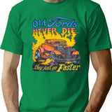 Vintage 70S Old Fords Never Die They Just Go Faster Auto Insurance Quotes T-Shirt for Men & Women, T-Shirts Graphic Tee - Green