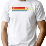 Vintage '79 Retro Stripes T-Shirt for Men & Women, T-Shirts Graphic Tee - White