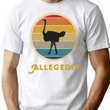 Vintage Allegedly Ostrich - Bird Lover T-Shirt for Men & Women, T-Shirts Graphic Tee - White