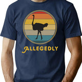 Vintage Allegedly Ostrich - Bird Lover T-Shirt for Men & Women, T-Shirts Graphic Tee - Navy