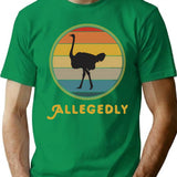Vintage Allegedly Ostrich - Bird Lover T-Shirt for Men & Women, T-Shirts Graphic Tee - Green