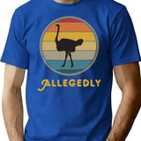 Vintage Allegedly Ostrich - Bird Lover T-Shirt for Men & Women, T-Shirts Graphic Tee - Blue