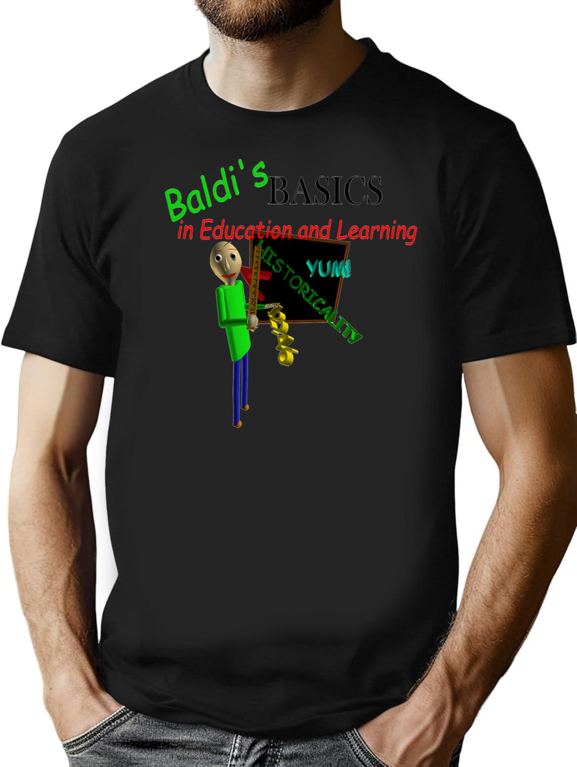 Vintage Baldi'S Basics Logo T-Shirt for Men & Women, T-Shirts Graphic Tee - Black