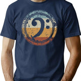 Vintage Bass Clef Bass Guitar Gift For Bass Player T-Shirt for Men & Women, T-Shirts Graphic Tee - Navy