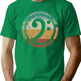 Vintage Bass Clef Bass Guitar Gift For Bass Player T-Shirt for Men & Women, T-Shirts Graphic Tee - Green