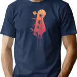 Vintage Bass Guitar Headstock For Bassist T-Shirt for Men & Women, T-Shirts Graphic Tee - Navy