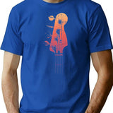 Vintage Bass Guitar Headstock For Bassist T-Shirt for Men & Women, T-Shirts Graphic Tee - Blue
