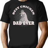 Vintage Best Chicken Dad Ever T-Shirt for Men & Women, T-Shirts Graphic Tee - Black