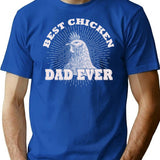 Vintage Best Chicken Dad Ever T-Shirt for Men & Women, T-Shirts Graphic Tee - Blue