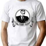 Vintage Black White Detective Portrait T-Shirt for Men & Women, T-Shirts Graphic Tee - White