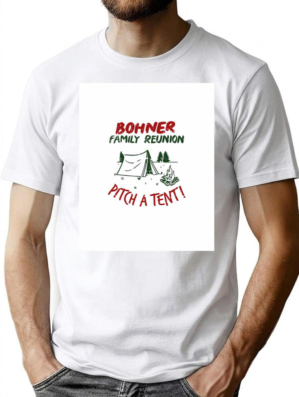 Vintage Bohner Family Reunion Pitch A Tent T-Shirt for Men & Women, T-Shirts Graphic Tee - White