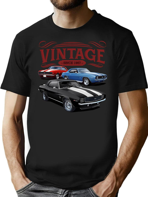 Vintage Camaros T-Shirt for Men & Women, T-Shirts Graphic Tee - Black