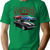Vintage Camaros T-Shirt for Men & Women, T-Shirts Graphic Tee - Green
