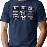 Vintage Cameras T-Shirt for Men & Women, T-Shirts Graphic Tee - Navy