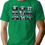 Vintage Cameras T-Shirt for Men & Women, T-Shirts Graphic Tee - Green