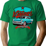 Vintage Classic Car Old Forever T-Shirt for Men & Women, T-Shirts Graphic Tee - Green