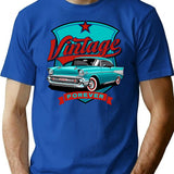 Vintage Classic Car Old Forever T-Shirt for Men & Women, T-Shirts Graphic Tee - Blue