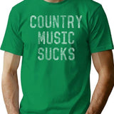 Vintage Country Music Sucks T-Shirt for Men & Women, T-Shirts Graphic Tee - Green