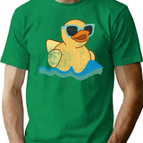 Vintage Cute Yellow Rubber Duckling Art Of Zoo Bath Toy Rubber Duck Ducky T-Shirt for Men & Women, T-Shirts Graphic Tee - Green