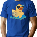 Vintage Cute Yellow Rubber Duckling Art Of Zoo Bath Toy Rubber Duck Ducky T-Shirt for Men & Women, T-Shirts Graphic Tee - Blue
