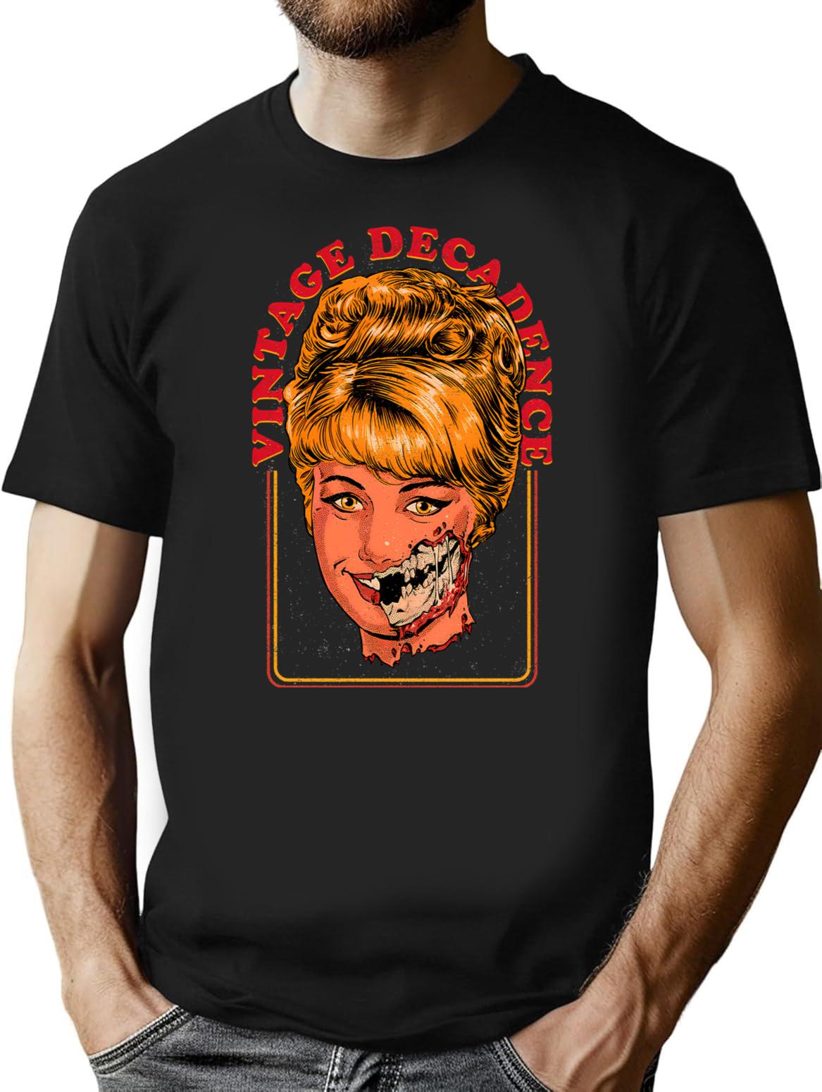 Vintage Decadence T-Shirt for Men & Women, T-Shirts Graphic Tee - Black