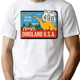 Vintage Dinoland T-Shirt for Men & Women, T-Shirts Graphic Tee - White