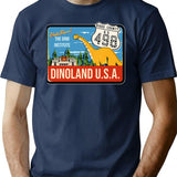 Vintage Dinoland T-Shirt for Men & Women, T-Shirts Graphic Tee - Navy