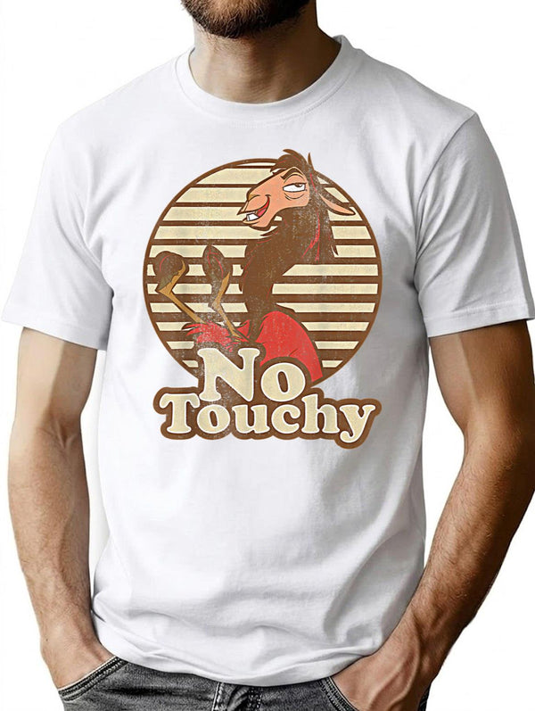 Vintage Distreesed New Gr.Kuzco Llama No Touchy T-Shirt for Men & Women, T-Shirts Graphic Tee - White
