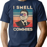 Vintage Distressed Retro Reagan President I Smell Commies T-Shirt T-Shirt for Men & Women, T-Shirts Graphic Tee - Navy